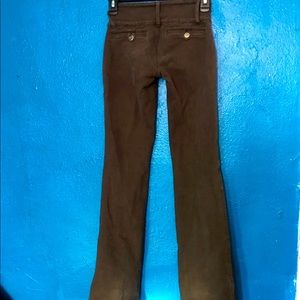 3 buttonbrown flare lowrise,thick stretchy fabric. only worn twice clean storage